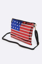 Cargar imagen en el visor de la galería, USA Flag Sequins Convertible Crossbody Bag
