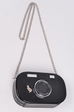Cargar imagen en el visor de la galería, Metallic Oval Camera Iconic Swing Clutch Bag
