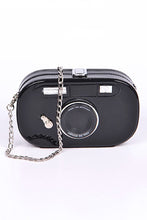 Cargar imagen en el visor de la galería, Metallic Oval Camera Iconic Swing Clutch Bag
