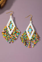 Load image into Gallery viewer, Boho seed bead tassel earrings
