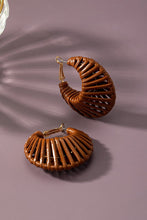 Load image into Gallery viewer, Cord braided cone shape hoop earrings
