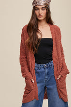 Cargar imagen en el visor de la galería, Popcorn Open Knit Cardigan Sweater
