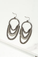 Load image into Gallery viewer, Arch drop earrings with chain fringe
