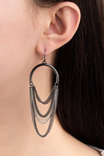 Load image into Gallery viewer, Arch drop earrings with chain fringe
