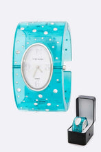 Cargar imagen en el visor de la galería, Crystal Accent Color Acrylic Bangle Watch
