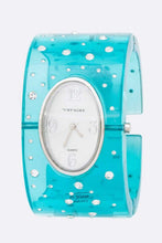 Cargar imagen en el visor de la galería, Crystal Accent Color Acrylic Bangle Watch
