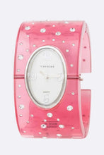 Cargar imagen en el visor de la galería, Crystal Accent Color Acrylic Bangle Watch
