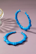 Load image into Gallery viewer, Oversize color coated bamboo hoop earrings
