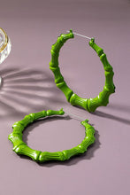 Load image into Gallery viewer, Oversize color coated bamboo hoop earrings
