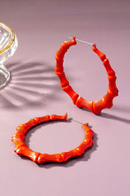 Load image into Gallery viewer, Oversize color coated bamboo hoop earrings
