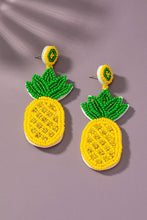 Load image into Gallery viewer, Large seed bead pineapple drop earrings
