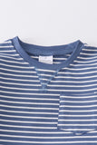 Navy stripe whale boy set