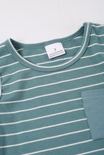 Load image into Gallery viewer, Green stripe pocket boy short set
