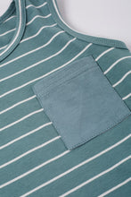 Load image into Gallery viewer, Green stripe pocket boy short set
