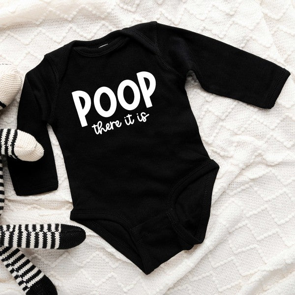 Poop There It Is Baby Long Sleeve Onesie