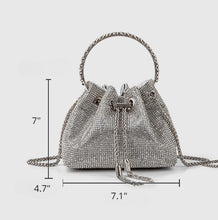 Cargar imagen en el visor de la galería, Chic Design Mini Bucket Bag diamond Sling Purse
