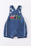 Blue farm applique tractor applique denim jonjon