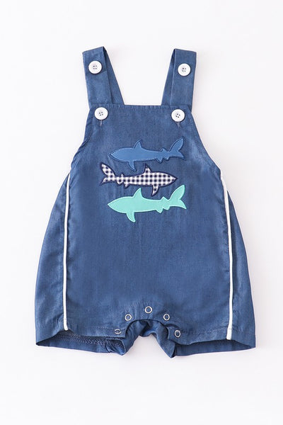 Blue shark applique denim boy jonjon