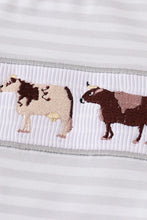 Load image into Gallery viewer, Cow smocked stripe boy shorts set
