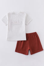 Load image into Gallery viewer, Cow smocked stripe boy shorts set
