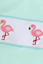 Cargar imagen en el visor de la galería, Green flamingo embroidery plaid boy short set
