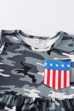 Load image into Gallery viewer, Camouflage patriotic girl dress
