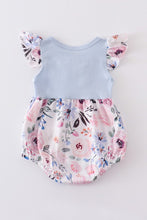 Load image into Gallery viewer, Blue ruffle buttons girl baby bubble
