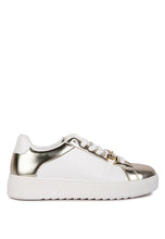 Load image into Gallery viewer, Nemo Contrasting Metallic Faux Leather Sneakers
