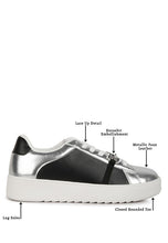 Load image into Gallery viewer, Nemo Contrasting Metallic Faux Leather Sneakers

