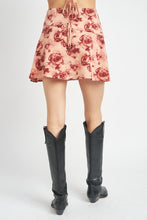 Load image into Gallery viewer, FLORAL FLARED MINI SKIRT
