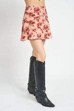 Load image into Gallery viewer, FLORAL FLARED MINI SKIRT
