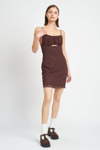 Load image into Gallery viewer, SPAGHETTI STRAP RUCHED BUST MINI DRESS
