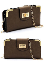 Cargar imagen en el visor de la galería, Fashion Turn Lock Crossbody Wallet
