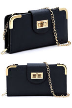 Cargar imagen en el visor de la galería, Fashion Turn Lock Crossbody Wallet
