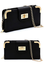 Cargar imagen en el visor de la galería, Fashion Turn Lock Crossbody Wallet
