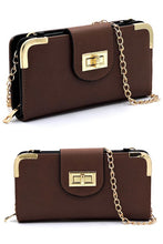 Cargar imagen en el visor de la galería, Fashion Turn Lock Crossbody Wallet
