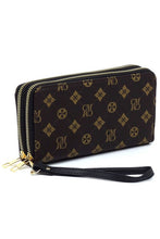 Cargar imagen en el visor de la galería, CM Monogram Zip Around Clutch Wallet Wristlet
