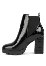 Load image into Gallery viewer, Foxy Faux Leather Croc Chelsea Boots
