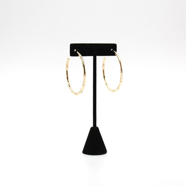 BAMBOO SHAPED HOOP EARRINGS