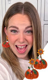 Pumpkins with Sunflowers Earrings