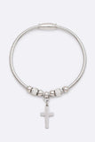 Stainless Steel Cross Charm Magnetic Bracelet