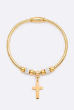 Stainless Steel Cross Charm Magnetic Bracelet