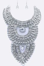 Load image into Gallery viewer, Bib Chain Crystal Statement Necklace Set
