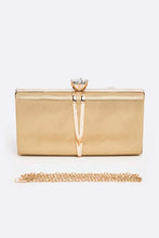 Cargar imagen en el visor de la galería, Bejeweled Textured Metallic Box Clutch

