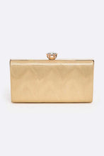 Cargar imagen en el visor de la galería, Bejeweled Textured Metallic Box Clutch
