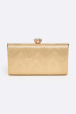 Bejeweled Textured Metallic Box Clutch