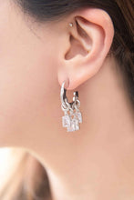 Load image into Gallery viewer, Rectangle Stone Hoop Earrings

