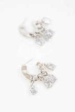 Load image into Gallery viewer, Rectangle Stone Hoop Earrings
