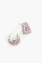 Load image into Gallery viewer, Pink Rocket Hoop Earrings
