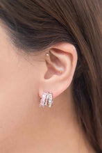 Load image into Gallery viewer, Pink Rocket Hoop Earrings
